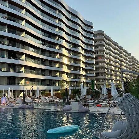 Azuria - Sea Line In Casa Del Mar - Sea View, Terrace And Private Parking Lägenhet Mamaia
